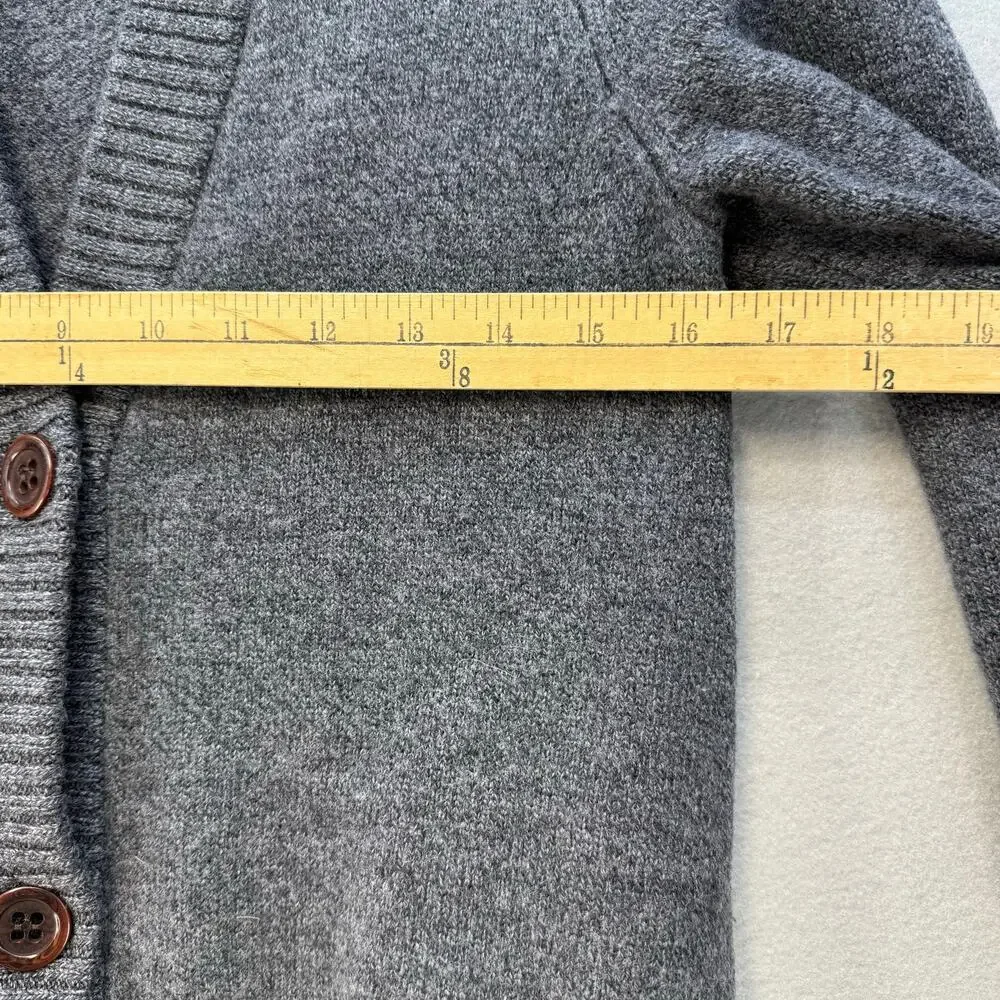 Eddie Bauer Cardigan Sweater Women's L Grey 100% Merino Wool Long Cozy - Picture 9 of 11